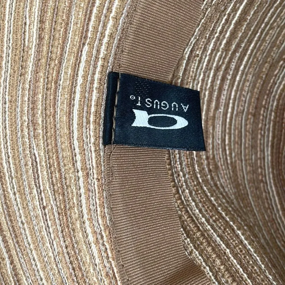 August brown and tan woven sun hat Preowned
